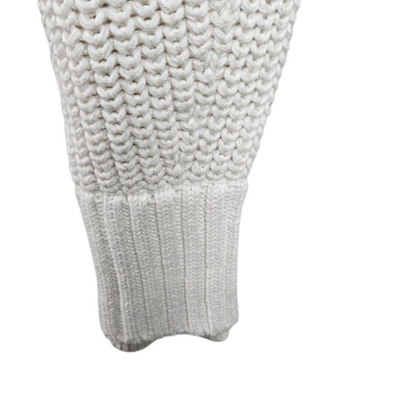 Athleta Cream Knit Half Zip Adler Cropped Pullover Sweater Chunky Collar Size S - Picture 7 of 10